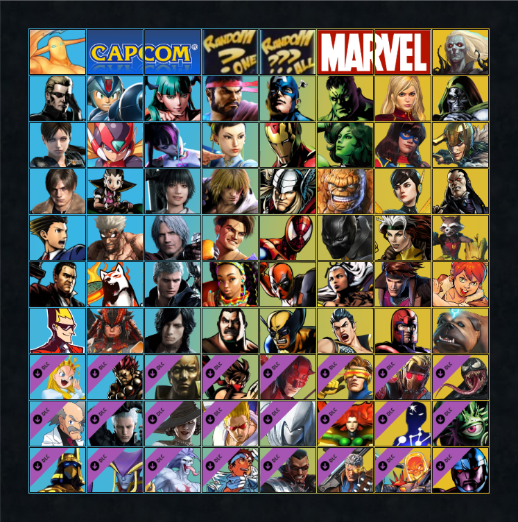 Shin_soos's tweet image. Ayer hice este roster porqueee me aburrí
En vez de hacer algo más productivo como... dibujar XD

Y Hoy, me arrepiento de poner a Willy en vez de Bass Exe
#MarvelVsCapcom4 #MVC2FREED
¿Qué les parece? Están formados por equipos de 3 en forma Vertical, y unas 4 Seasons de DLC