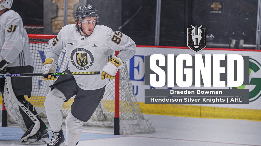 Congratulations Braeden! 👏

Storm Captain Braeden Bowman has signed with the Henderson Silver Knights of the American Hockey League.