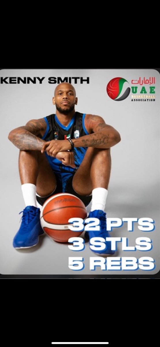 Ken_iam_smith's tweet photo. Buckets 🪣 
Kenny Smith 32 pts 
UAE league 🇦🇪23/24 season https://t.co/WPqjHIkfQh