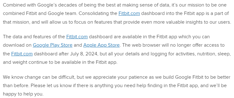 Fitbit users are unanimously opposed to removing the browser interface. Many of us feel strongly about it. 
community.fitbit.com/t5/Fitbit-com-…
The claim that data and features of the dashboard are available in the app is a lie. 
Why did they do this? It makes no sense.
#Fitbit is failing.