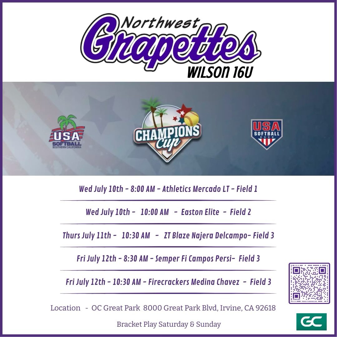 Headed to Champions Cup this week. Hope to see you there! <a href="/RodneyDeLong/">Rodney DeLong</a> <a href="/CoachJayGwyn/">Assistant Softball Coach, MIZZOU</a> <a href="/UCRSoftball/">UC Riverside Softball</a> <a href="/lauraberg44/">Laura Berg OLY</a> <a href="/UNC_BearsSB/">UNC Bears Softball</a> <a href="/CoastRecruits/">Coast 2 Coast Recruits</a>