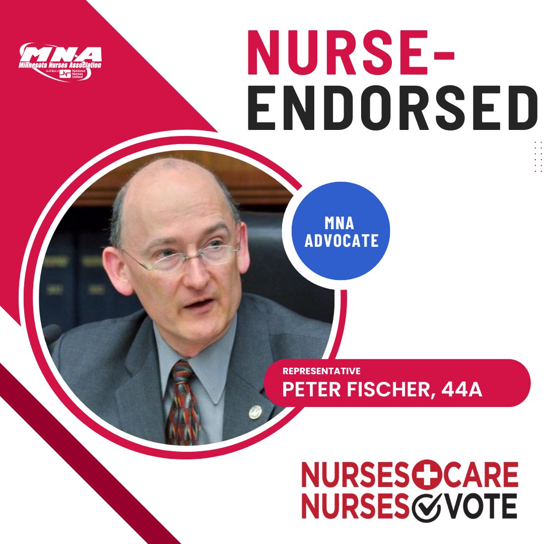 mnnurses's tweet image. ✅Strongly supports MNA nurses and the labor movement
✅Co-author of UI for striking workers, mental health legislation, hospital CEO pay caps, our workplace violence legislation, and our hospital finance transparency and accountability legislation

#NursesCareNursesVote #mnleg