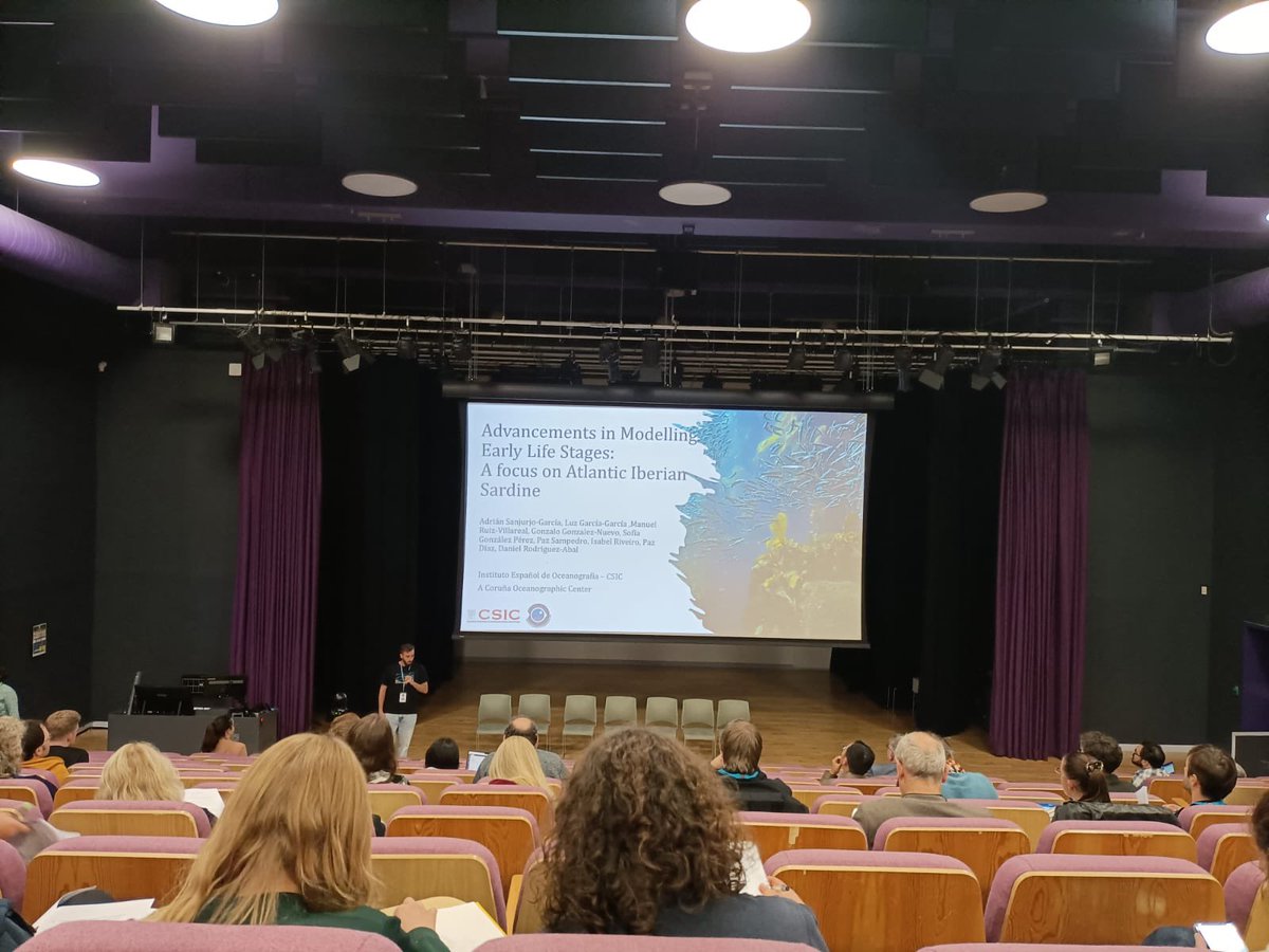 Nuestros compañeros #LuzGarcia y #AdrianSanjurjo presentan en Plymouth los avances en el modelado de ELS de sardina 🐟 y pulpo  🐙 en el <a href="/AMEMR_updates/">AMEMR</a> 2024.