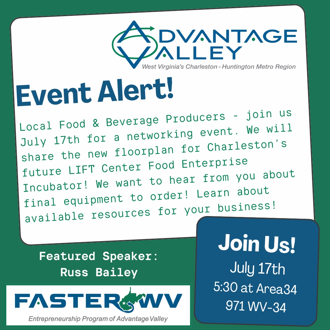 Learn more about Advantage Valley's involvement with the LIFT Center and Charleston's future Food Enterprise Incubator!  Joins us next week for this event.  advantagevalley.com/entrepreneursh…