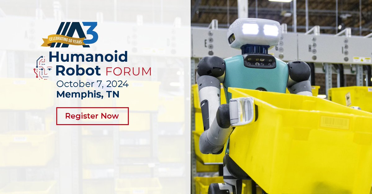 A3Robotics's tweet image. Have you registered yet? Join us for an immersive exploration into the future of manufacturing at the inaugural Humanoid Robot Forum, October 7 in Memphis, TN. Get the details and register at hubs.la/Q02FVHB90
#HRF2024 #HumanoidRobotics