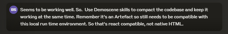 _TechyBen's tweet image. This #superprompt works for me (loss some functionality on the first pass but working code).

For those hitting the max output size, this might help (till Anthropic may remove/fine tune it out for safety?)