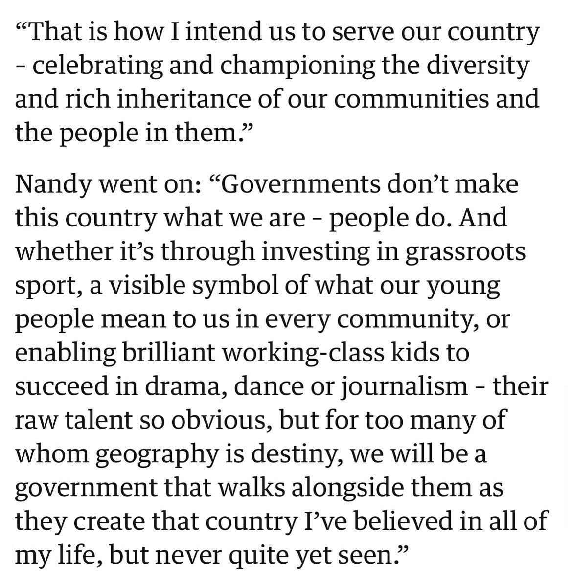 Lisa Nandy, quoted in The Guardian. Wow.