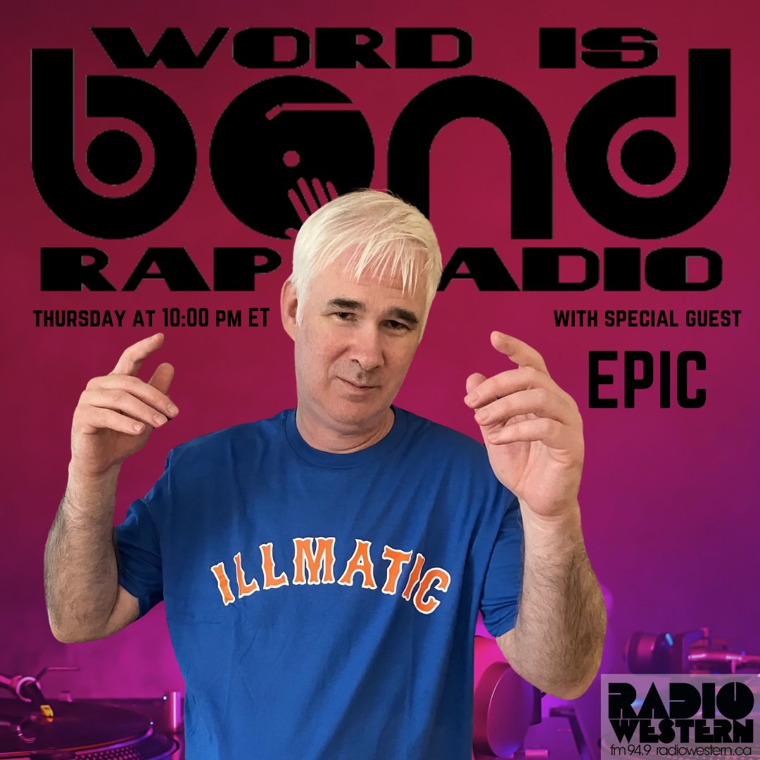 This Thursday at 10 PM EST, Epic will be appearing in an interview with <a href="/chasemarch/">Chase March</a> for his show Word is Bond Rap Radio. Tune in to check it out. 

Listen live here: radiowestern.ca