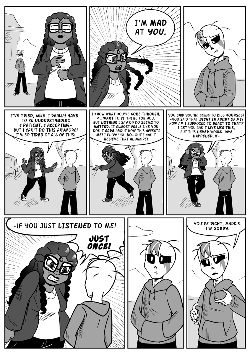 FrightguardW's tweet photo. Dead End Pg. 34-38
Switching over to a BW style so it'd be easier to draw going forward.
#FNAF #fnafart #fnaffanart https://t.co/rzjx8Uq5jD