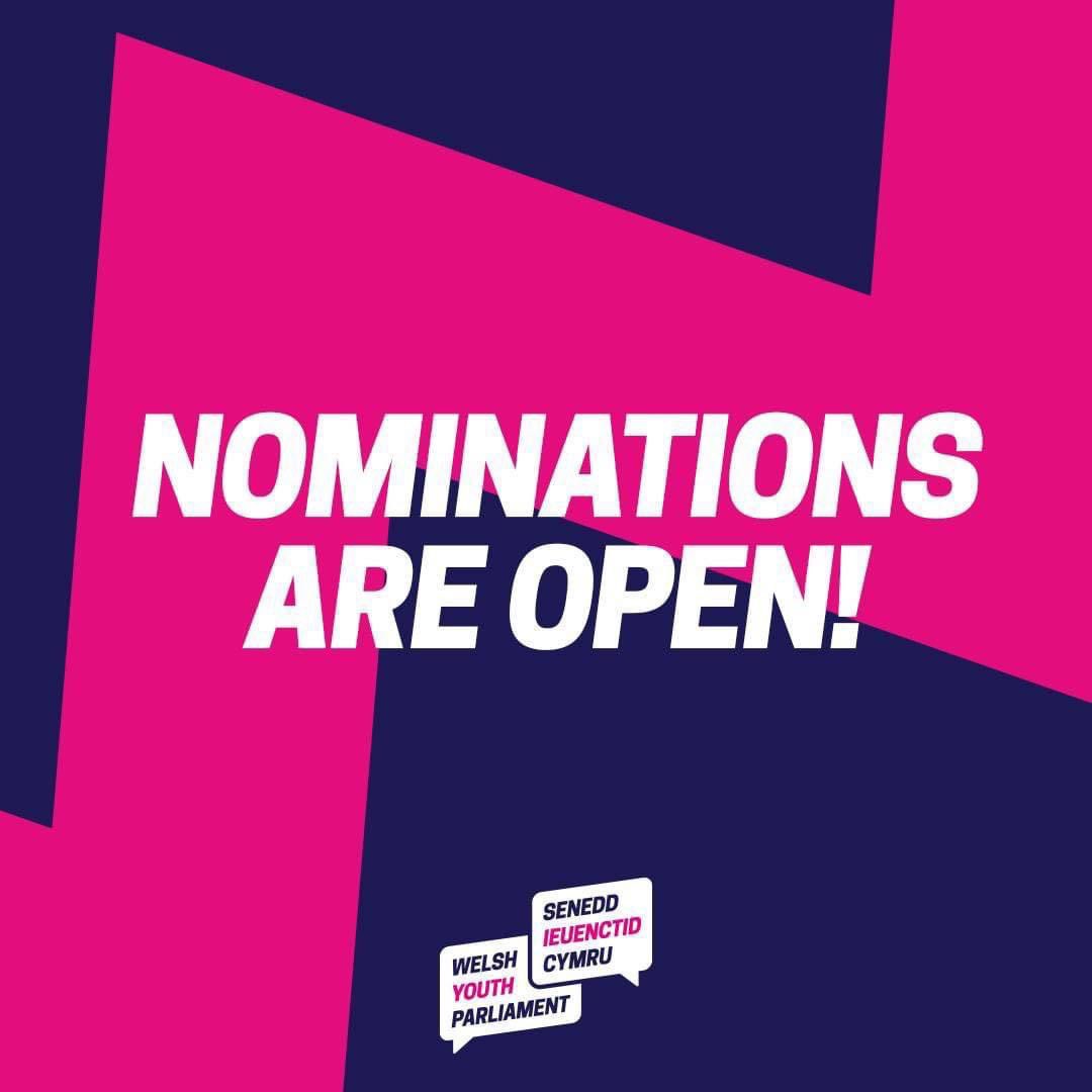 Candidate nominations have opened for the Welsh Youth Parliment. If you want to get involved, register your interest here: youthparliament.senedd.wales
📝🏴󠁧󠁢󠁷󠁬󠁳󠁿📢
