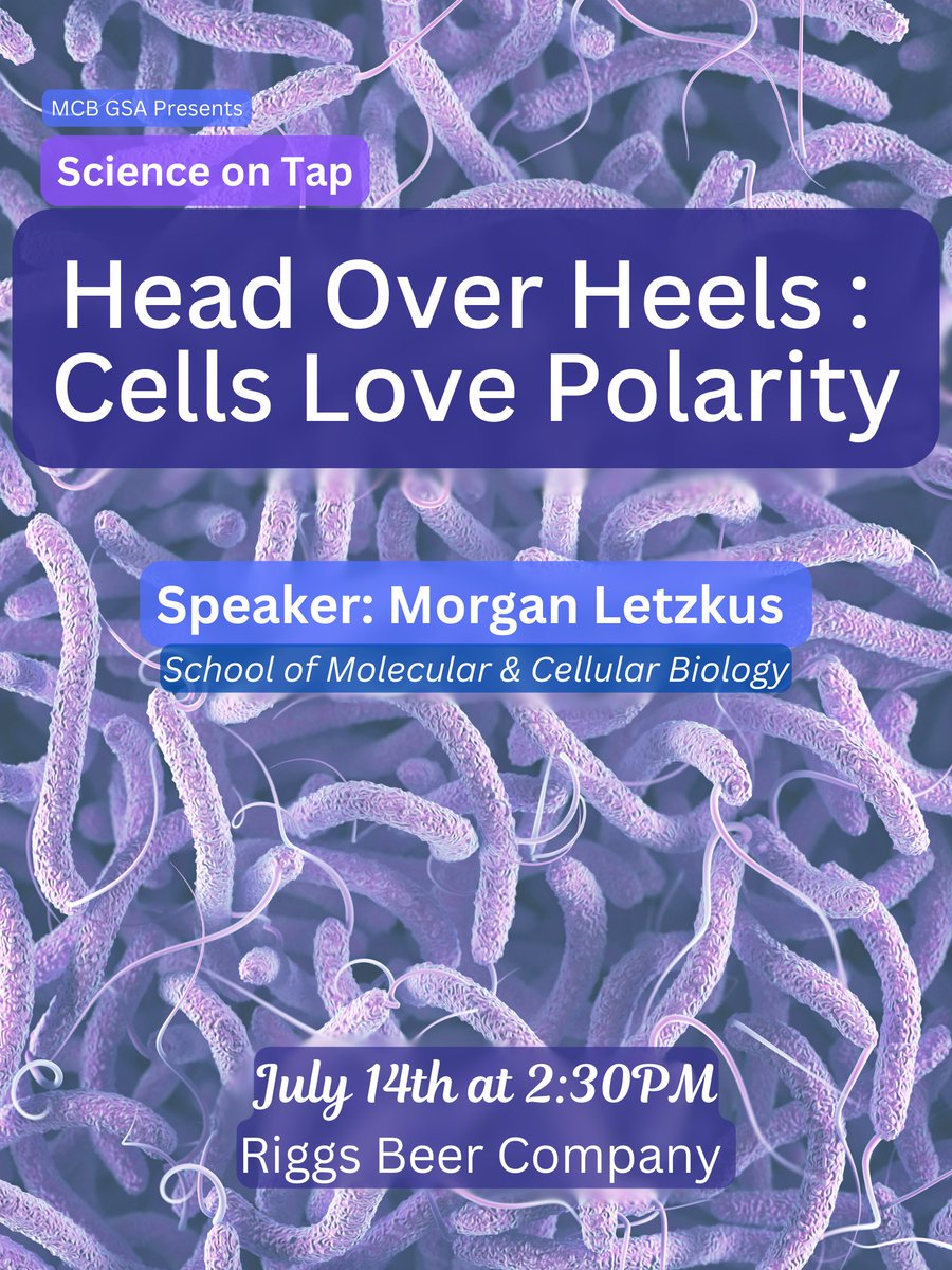 Join us with Morgan Letzkus this Sunday at 2:30 pm to learn about cell polarity! 🦠👠