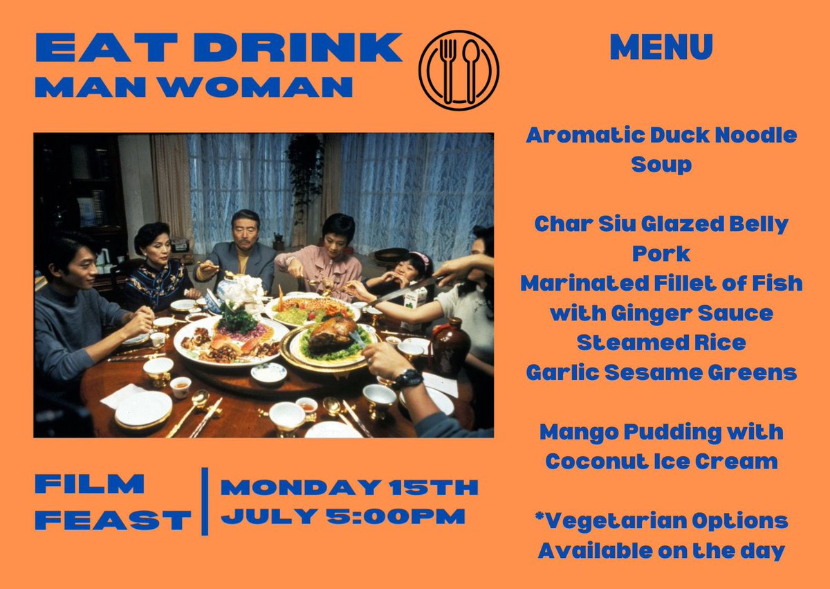 _theriverside's tweet photo. “The greatest foodie film of all time!” Oscar winner Ang Lee’s EAT DRINK MAN WOMAN screens 5pm Monday 15th July followed by dishes from the film served in our restaurant by Vernon ! https://t.co/74mkJrkGCL #filmandfood #foodandfilm #filmfeast #cinema https://t.co/bO9G5UKIg1