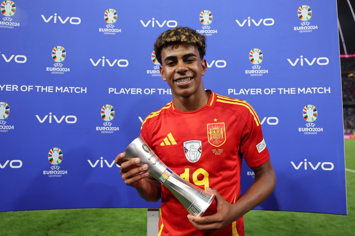 🏆Congrats, Lamine Yamal! 🙌🤩🎉

#EURO2024 | #ESPFRA | #ESP