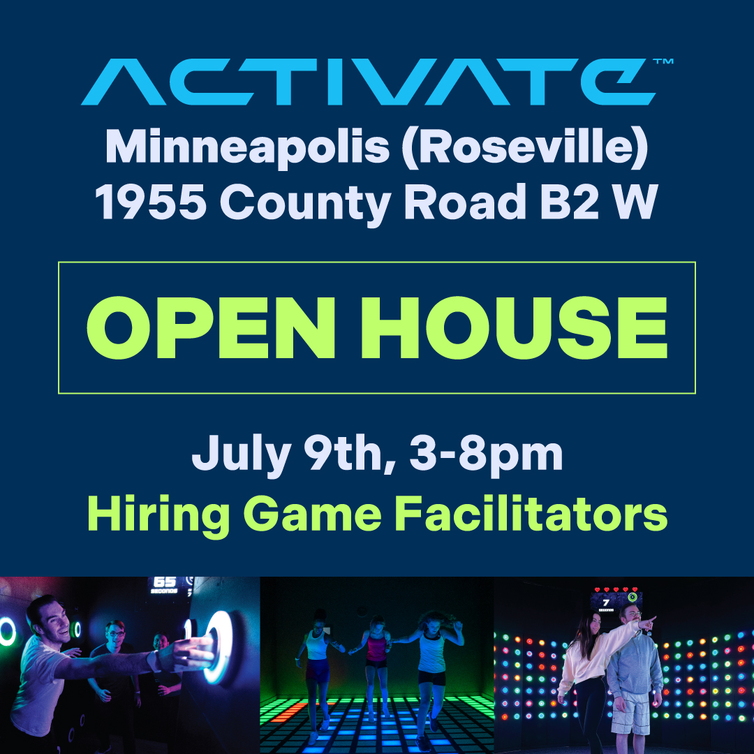 Activate Games (@activate_games) on Twitter photo Hey Minnesota! Activate is hiring right NOW! Drop by with your resume for an interview on the spot.
Open today from 3 to 8 pm. Located at 10-1955 County Road B2 W <a href="/CityMinneapolis/">City of Minneapolis</a> <a href="/RosevilleMN/">Roseville, MN</a>
#Minneapolis #roseville #minneapolisjobs #rosevillejobs Hey Minnesota! Activate is hiring right NOW! Drop by with your resume for an interview on the spot.
Open today from 3 to 8 pm. Located at 10-1955 County Road B2 W <a href="/CityMinneapolis/">City of Minneapolis</a> <a href="/RosevilleMN/">Roseville, MN</a>
#Minneapolis #roseville #minneapolisjobs #rosevillejobs