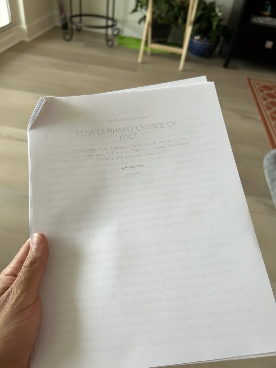 made my parents print out the lena dunham new yorker profile so I could read it bc I don’t have a subscription