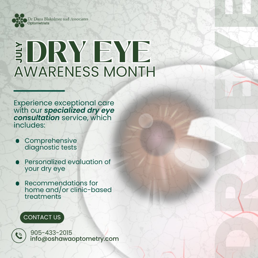 drdanab's tweet photo. 👁️It's #DryEyeAwarenessMonth! Struggling with dry, uncomfortable #eyes? Our specialized dry eye consultation service is here to help! Book your appointment today and discover personalized care &amp; effective treatments. Don't let dry eyes hold you back!   #Optometry #DryEyeRelief https://t.co/Xdw2Akfg3D