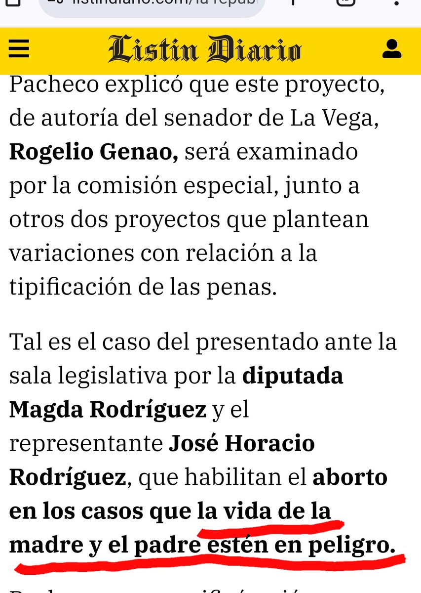 JAVANDER's tweet photo. @ListinDiario me podrían explicar en cuales casos la vida del padre está en peligro por favor...🤷 https://t.co/LCrzeBOiUS
