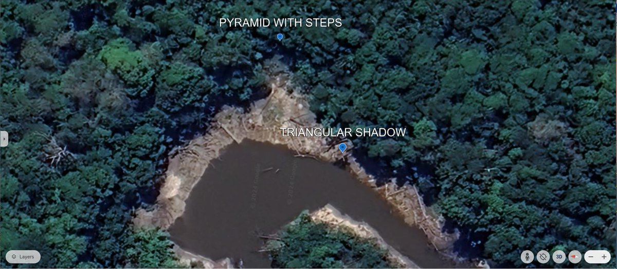 brentholbert2's tweet photo. I'm going to the Amazon in late December to confirm or debunk the Lost Civilization ruins I may have discovered on Google Earth. 
A photo thread of some of the ruins. https://t.co/931hOmwyGp