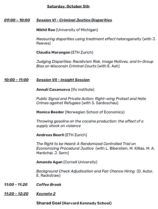 S Galletta (@sergallet) on Twitter photo 🚀 Excited to announce the list of speakers for the 15th edition of the TWEC, taking place at ETH Zurich in October! Keynotes from <a href="/ProfHjalmarsson/">Randi Hjalmarsson</a> and @5harad. Big thanks to the scientific committee: <a href="/ellliottt/">Elliott Ash</a> @AnnaBindler <a href="/Econ_Mike/">Mike Mueller-Smith 🏳️🌈</a> <a href="/AurelieOuss/">Aurelie Ouss</a> <a href="/ProfEmilyOwens/">Dr. Emily Owens</a> #OlivierMarie 🚀 Excited to announce the list of speakers for the 15th edition of the TWEC, taking place at ETH Zurich in October! Keynotes from <a href="/ProfHjalmarsson/">Randi Hjalmarsson</a> and @5harad. Big thanks to the scientific committee: <a href="/ellliottt/">Elliott Ash</a> @AnnaBindler <a href="/Econ_Mike/">Mike Mueller-Smith 🏳️🌈</a> <a href="/AurelieOuss/">Aurelie Ouss</a> <a href="/ProfEmilyOwens/">Dr. Emily Owens</a> #OlivierMarie