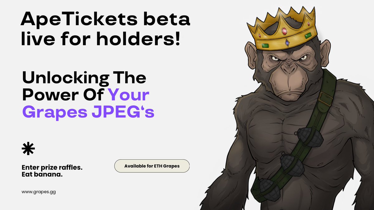 You can now beta the ApeTickets application built by @Grapes! 🫡

Ethereum holders only (for now).

See the server for details (bio).
