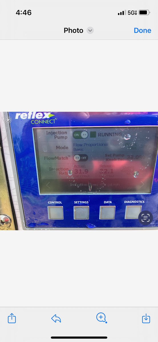Sentinel_Ag's tweet photo. First trial running zone variable rate Nitrogen with @FieldNET VRI control and @AgriInject flow-proportional fertilizer injection is off and running. #NTime recommended fertilizer for this field based on recent imagery and built the Rx! https://t.co/7X7pFvplqt