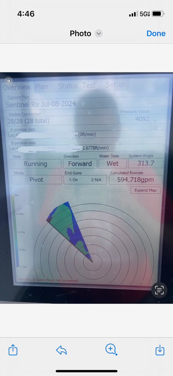 Sentinel_Ag's tweet photo. First trial running zone variable rate Nitrogen with @FieldNET VRI control and @AgriInject flow-proportional fertilizer injection is off and running. #NTime recommended fertilizer for this field based on recent imagery and built the Rx! https://t.co/7X7pFvplqt