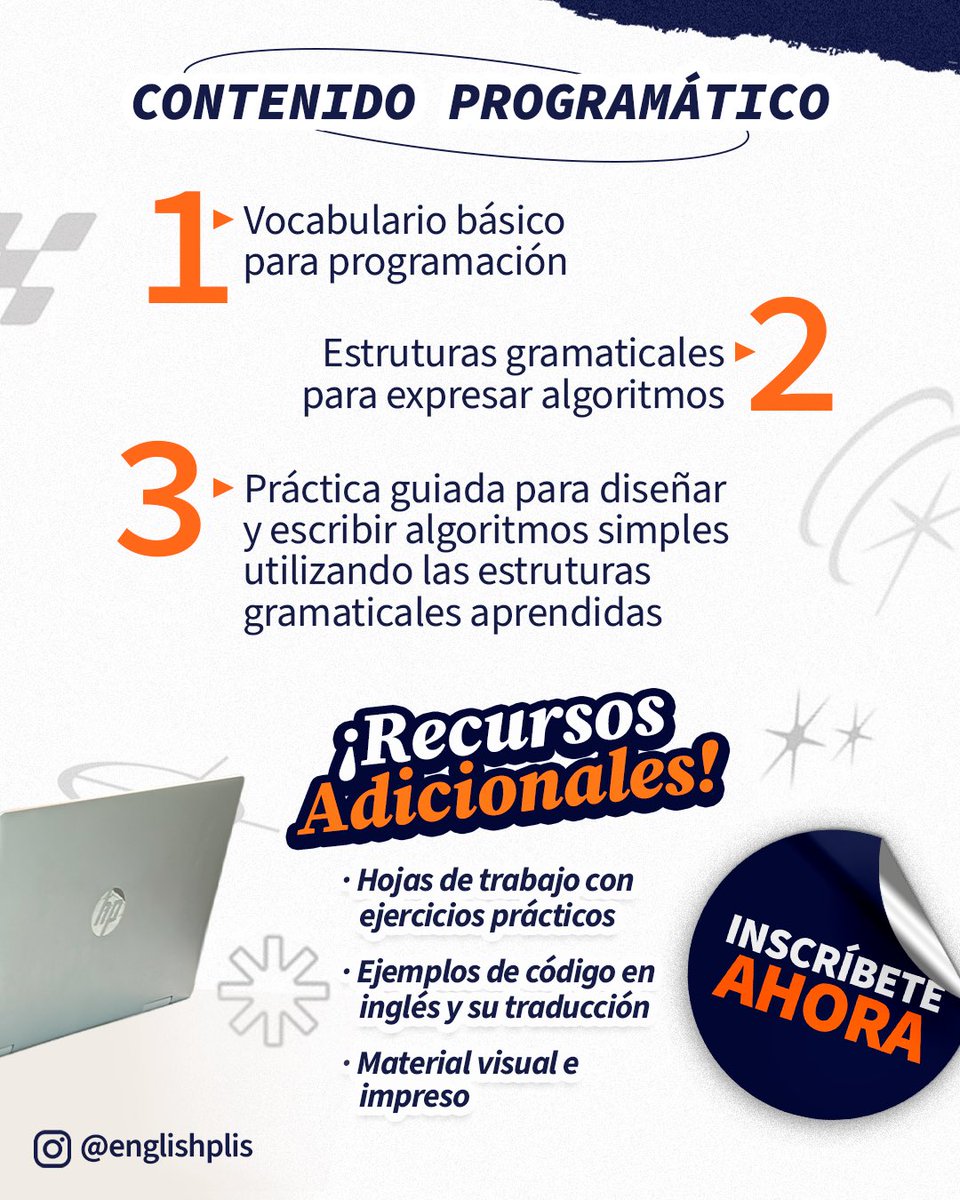 EnglishPlis's tweet photo. ¿Eres programador y quieres llevar tu carrera al siguiente nivel? 🤯

¡English for Coding es para ti!🚨

Miércoles 17 de Julio en el colegio de Contadores del Estado Táchira 

Aprende vocabulario y estructuras gramaticales específicas en INGLÉS para la programación.
#sancristobal https://t.co/fuNO2xTu3j