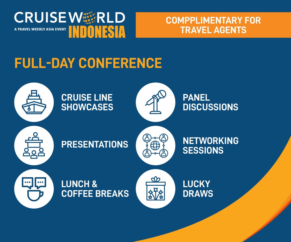 RSVP for Indonesia’s cruise conference of the year! 

🎫Register now to secure your seat, buff.ly/3RKksWe 

📅 Date: Wednesday, 31 July 2024 
📍 Venue: Dua Mutiara Ballroom, JW Marriott Hotel Jakarta

#CWI2024 #events #conferences #cruises #networking #Jakarta