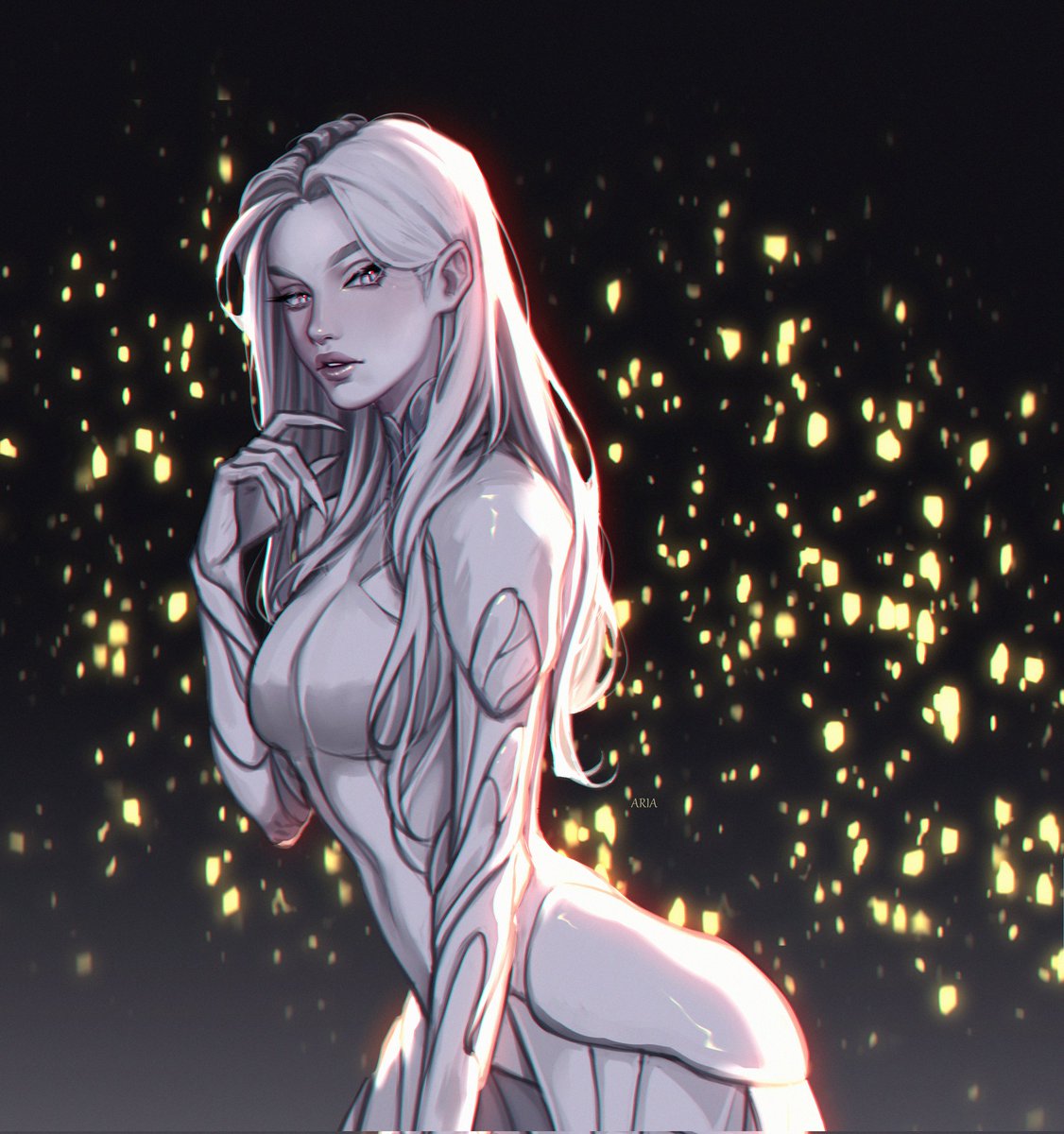 aria_thred's tweet photo. Commission 
A very white girl came out. It was unusual to paint her https://t.co/BY5TwPVrDX