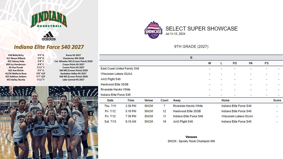 INEliteForce's tweet image. Checkout our upcoming schedules, see you in OH! @IndianaEliteWBB @SelectEventsBB