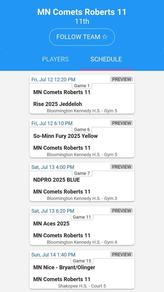 MNCometsGirls's tweet photo. Checkout 17U MN Comets-Roberts at Meltdown this weekend!!  @GMacHoops @JrAllStarMN
0 Mary Rauschendorfer 
1 Adison Allard 
2 Tessa Libbesmeier 
3 @aubreyquern
4 Claire Edison 
11 @GothmannMads11 
14 @RenaeFoster21 
22 Alexis Swanson 
24 Alyssa Voigt 
25 Maggie Novotny https://t.co/6sKenbb4MB