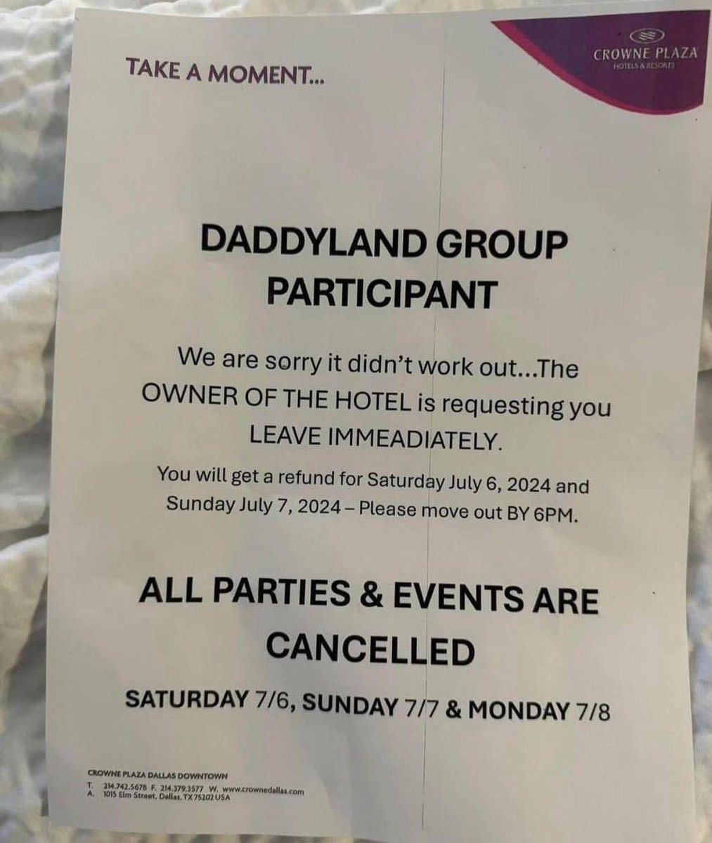 Hundreds of gay men were kicked out of the Crowne Plaza in Downtown Dallas due to inappropriate attire.