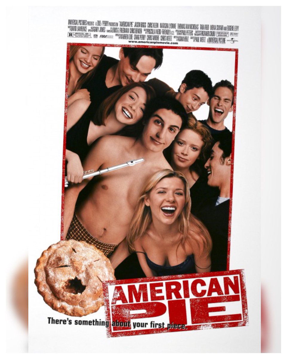 WreckLeaguePod's tweet photo. 25 Years #AmericanPie Starring: #JasonBiggs #ChrisKlein #ThomasIanNicholas #SeannWilliamScott #EddieKayeThomas #AlysonHannigan #ChrisOwen #TaraReid #NatashaLyonne #MenaSuvari #EugeneLevy #ShannonElizabeth #JenniferCoolidge Directed By: #PaulWeitz 🥧
#WreckLeaguePodcast https://t.co/50ObQz0gDY