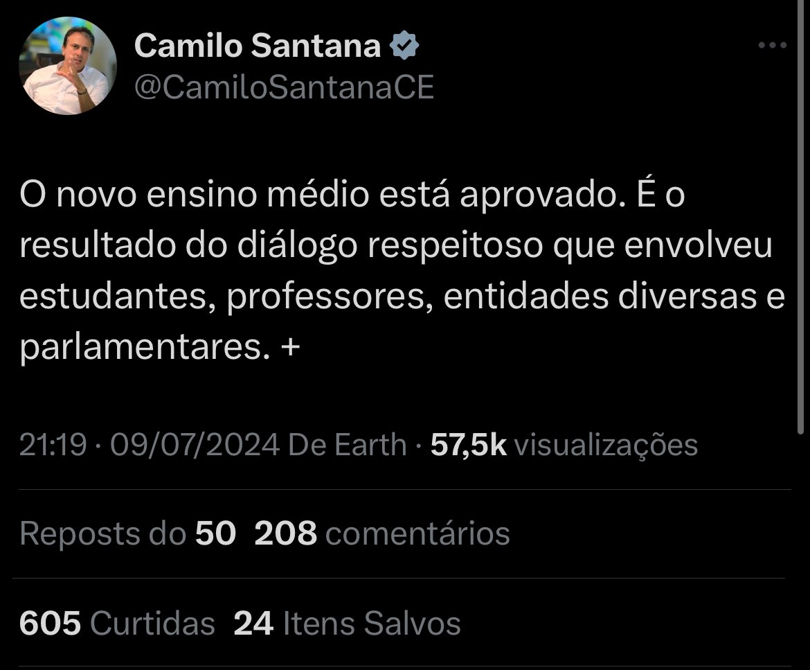 Quantos estudantes e professores vocês viram comemorando a aprovação desse texto lamentável do PL do ensino médio na Câmara?

As fundações empresariais, por outro lado, estão exultantes.

Essa é a medida da desconexão desse governo para com as demandas da educação no país.