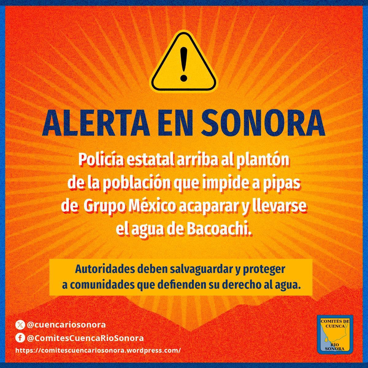 libera_radio's tweet photo. Fuentes cercanas a la comunidad de #Bacoachi nos informan que las patrullas de la policía estatal efectivamente llegaron a abrir el paso a las pipas de #GrupoMéxico  mismas que ya están pasando y saqueando el agua del acuífero
Otras comunidades se preparan para unirse y resistir https://t.co/6qqucFjGTA