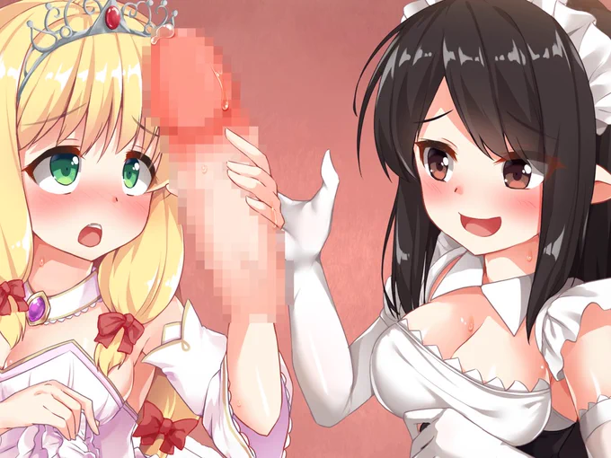 ふたなりちんぽの祝福を得るための聖なる儀式なのでおパンツを見せて手コキご奉仕をするエルフのお姫様 