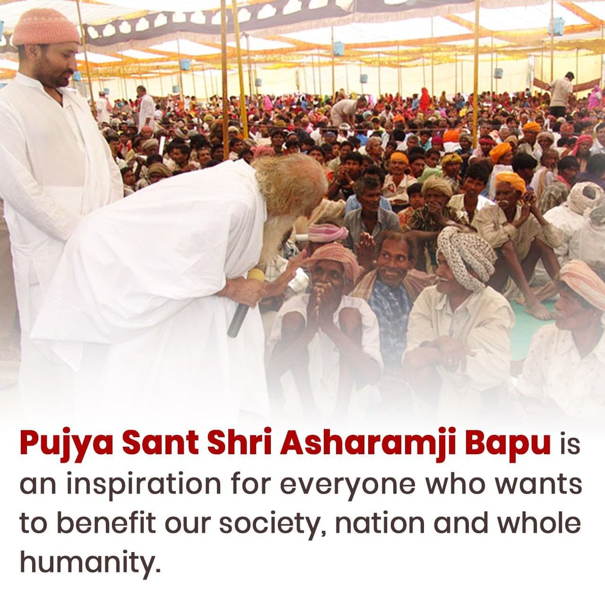 Sant Shri Asharamji Bapu connected even an ordinary person with spirituality by teaching him about religion.

Pujya Bapuji narrated the deep secret of Vedanta to the society in such a simple language that whether one is illiterate or educated, everyone can understand Vedanta very