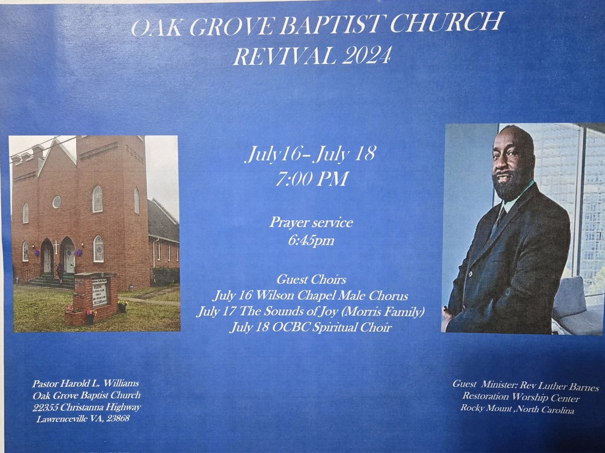 magicministries's tweet photo. 2024 Revival
Oak Grove, Lawrenceville https://t.co/ZfH6RzlFZJ
