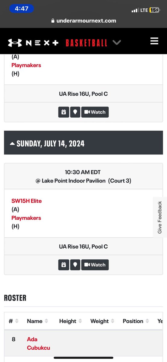UAA session lll Va playmakers schedule [#5]