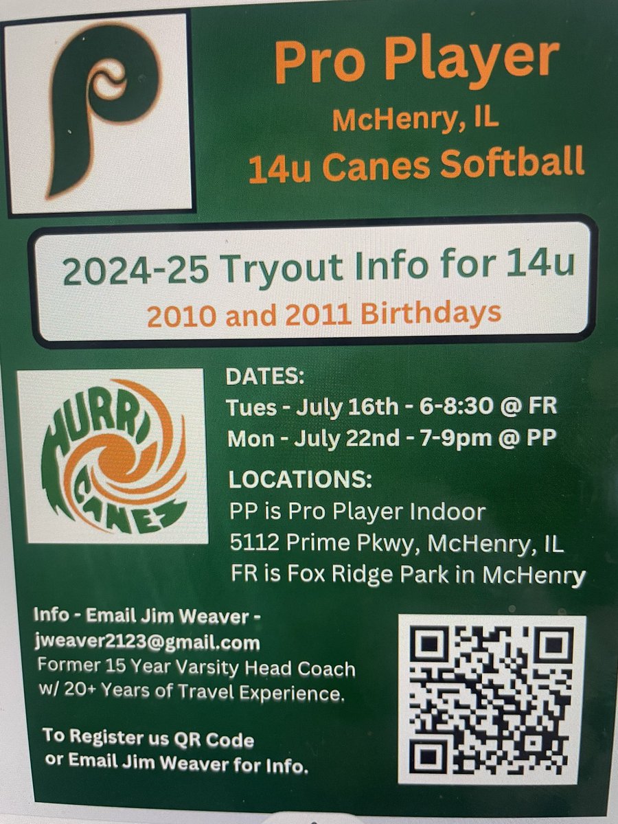Get registered for tryouts!  
We are looking for all positions but need to add a catcher for sure.