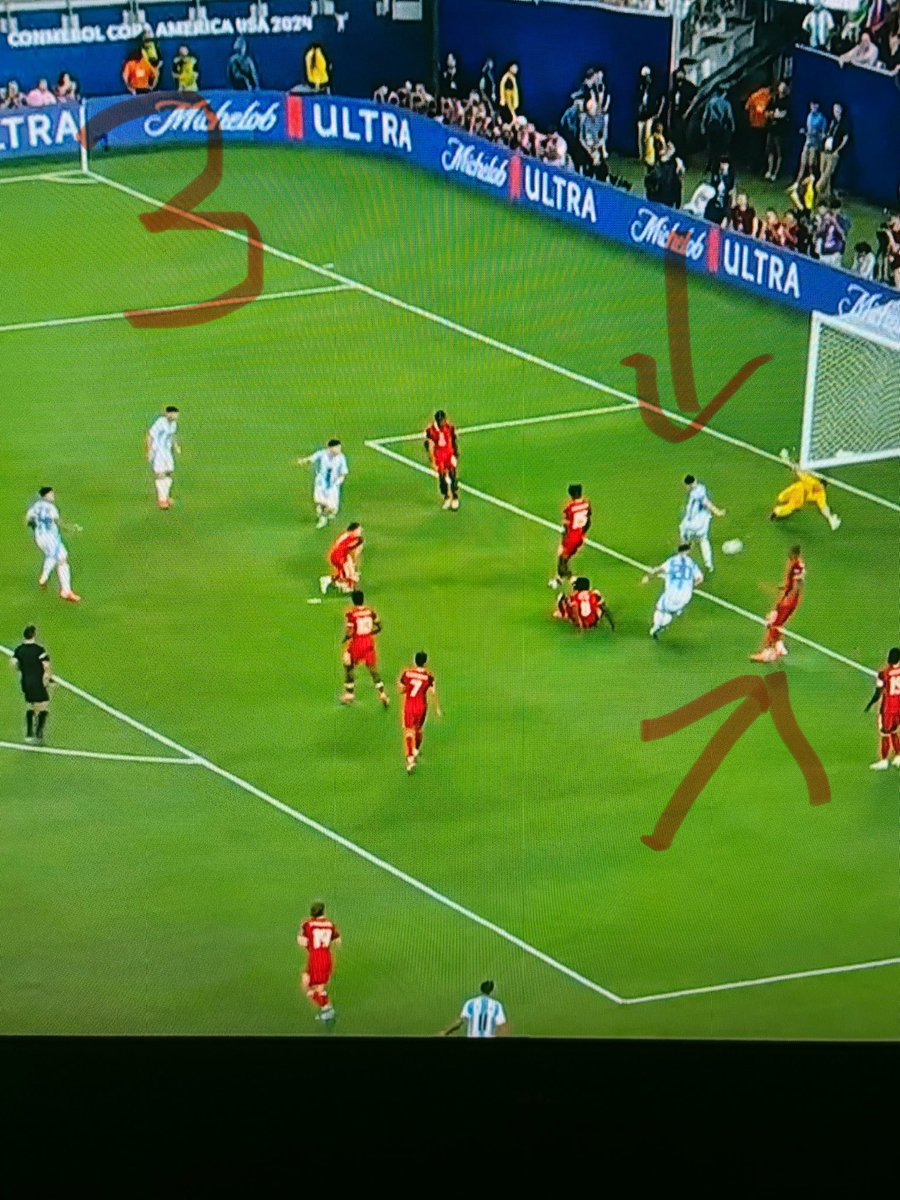 r_greggy's tweet photo. #ARGCAN

Lionel Messi was offside for his goal.  When it was kick he was onside. But when he received the ball then struck it towards net he was offside.

@TSN_Sports @CANMNT_Official https://t.co/IeESiBqw5o