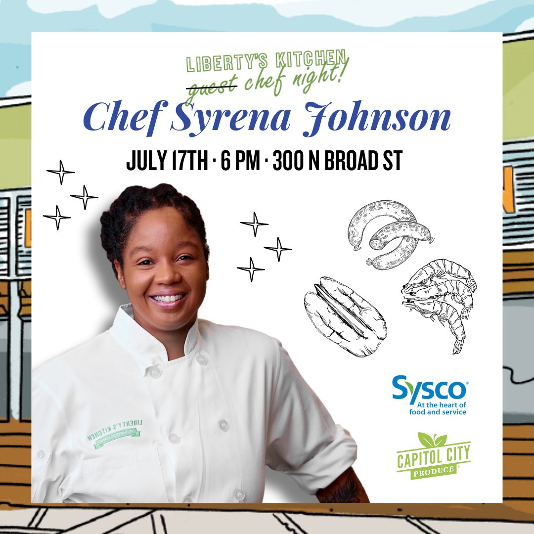 libertyskitchen's tweet photo. Join us for Chef Night with Syrena Johnson on July 17th at 6 pm! Enjoy a three-course meal celebrating New Orleans' spirit. Get your tickets now: https://t.co/qZ73VL0kku #ChefNight #NewOrleans https://t.co/CPBZbbcK9E