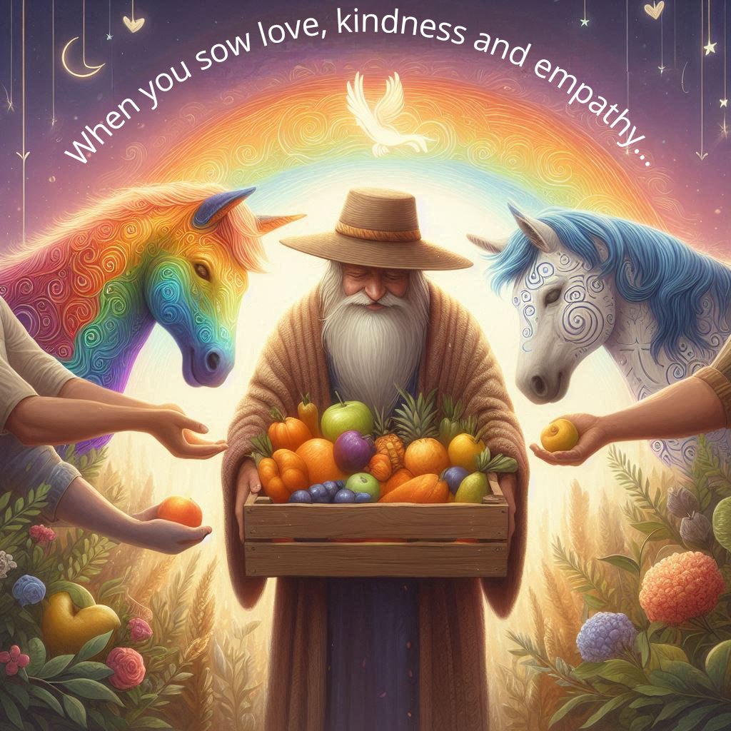 MyleneWolf's tweet photo. When you sow love, kindness and empathy, you reap fruits of happiness, gratitude and harmony 😊 https://t.co/szkEBtj1iY