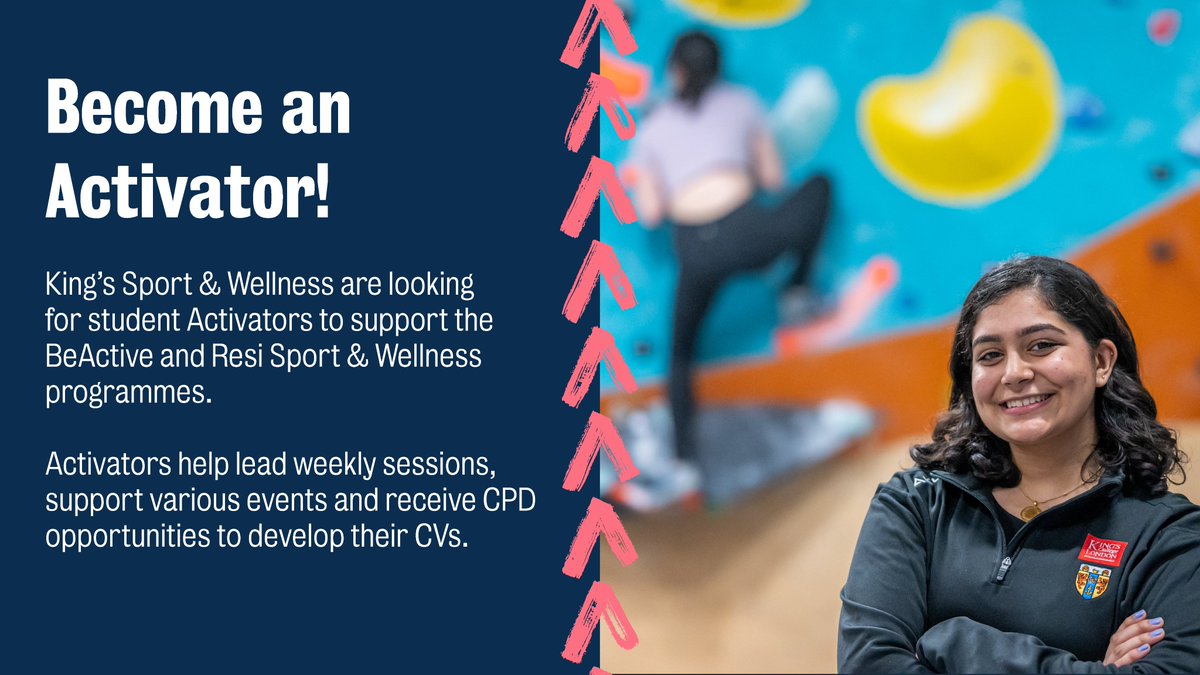 We're hiring! We're looking for student Activators to support our programmes.

Job Type: Temporary
Pay Rate: £13.92
Start Date: September 2024
Hours: 2+ hours per week
Location: Multi-site.

Apply ➡️forms.office.com/e/HEjv2cKCaV

Closing date Monday 15 July.

<a href="/KingsJobs/">King’s jobs</a> <a href="/kclstudent/">Student life at King's</a>