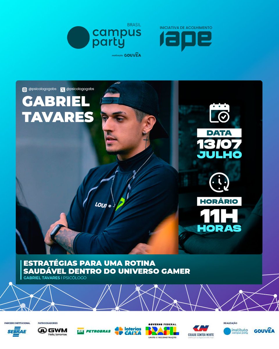 IAPEsports's tweet photo. Estratégias para uma Rotina Saudável dentro do Universo Gamer 🥗🕹️

- Aprenda dicas e práticas essenciais para manter uma rotina equilibrada e saudável no universo gamer.

🗓️ Dia 13 de Julho às 11 horas. https://t.co/px6NRfZwcl