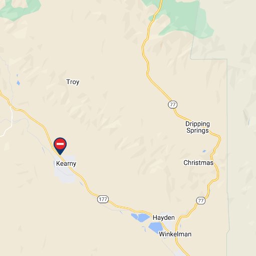 ArizonaDOT's tweet photo. SR 177 SB near Kearny (MP 147): The #RayFire has closed the road. There's no estimated time to reopen the highway.

For real-time road information, check either https://t.co/l4s0AFGgA1 or the AZ511 app: 
🍎 https://t.co/Goiok9SWDj
🤖 https://t.co/6wtqY6KHjV https://t.co/iAA9YGon2X