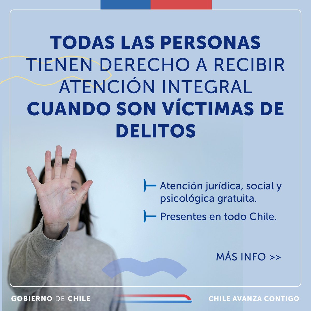 MinjuDDHH's tweet photo. ¡Todas las personas tienen derecho a atención integral como víctimas de delitos violentos!

Si tú o algún integrante de tu familia es víctima de un delito violento, acude a tu Corporación de Asistencia Judicial.

#AccesoALaJusticia https://t.co/shheqyx5sF