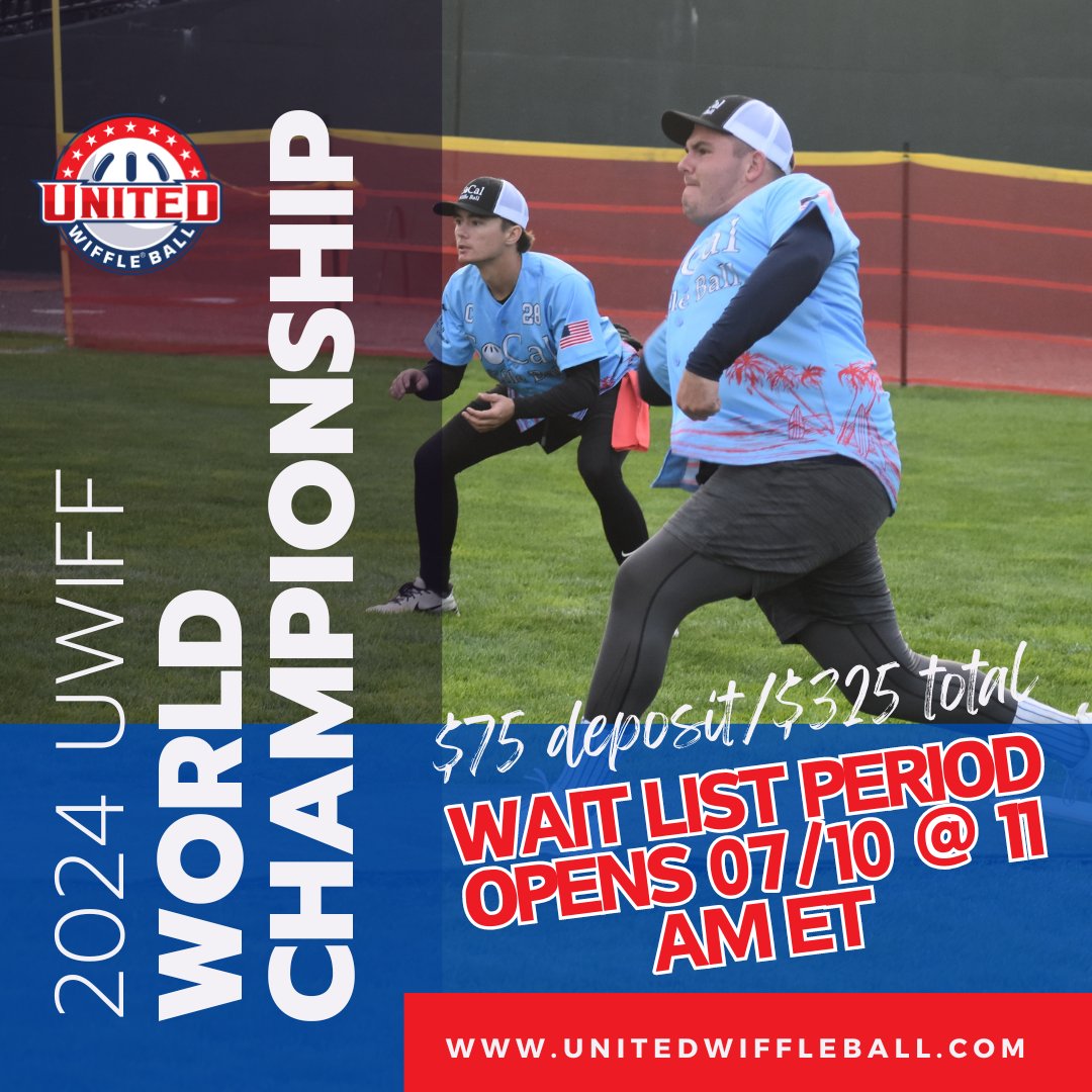 unitedwiffs's tweet photo. The 8-team "Waitlist" period opens tomorrow morning at 11 AM ET! We fully expect to reach the full 40 teams this year so do not delay if you have not yet registered. Please see below for additional details. https://t.co/YxWRnl32Ni