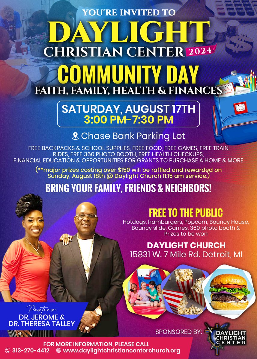 DaylightChurch's tweet photo. Daylight Church Community Day Aug 17th, 2024 https://t.co/L9G4zdhphc