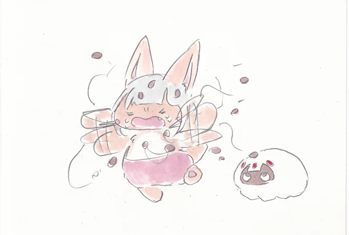 納豆にまみれるんなちゃん。#イラスト #メイドインアビス 